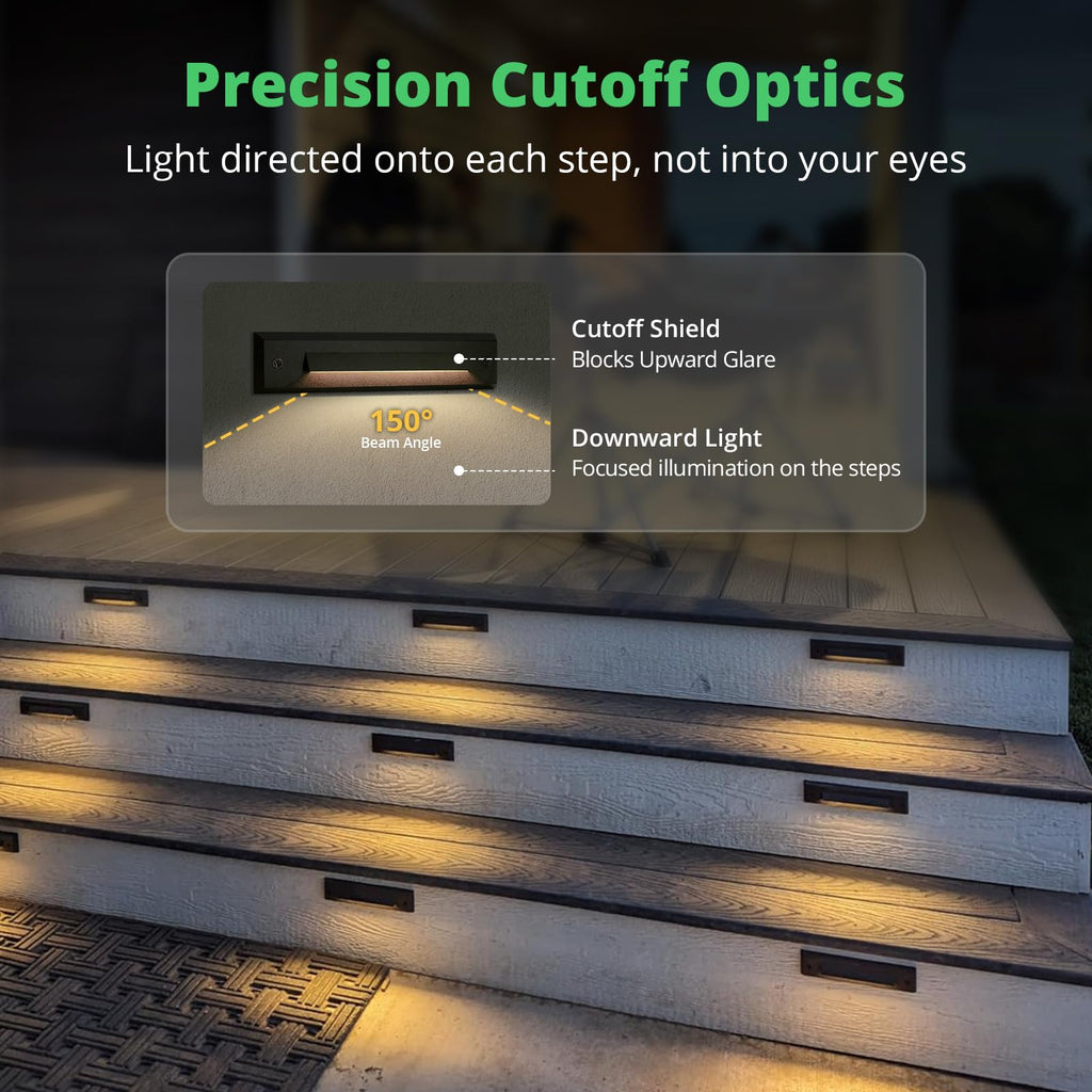 Low Voltage LED Linear Step Lights, Black