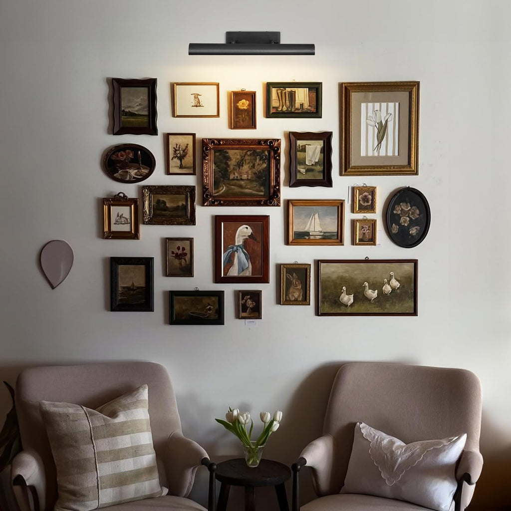 18'' Bronze Picture Light Hardwired, 3-Light Dimmable Art Light for Wall Paintings 2700K, 270° Rotatable Gallery