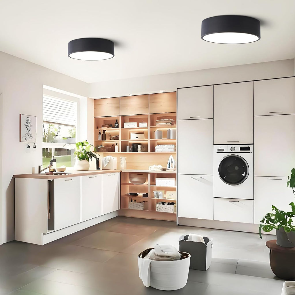 Dimmable Modern LED Flush Mount Ceiling Light Fixture,5CCT,11.8 in | Matte Black Round Lights Fixtures, 2700-6000K
