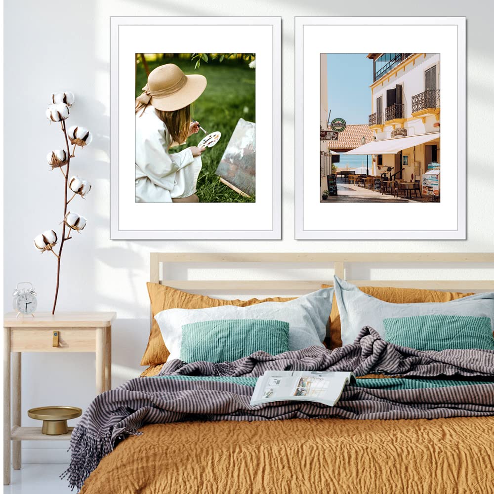18x24 Frame with 16x20 Mat White Picture Frame Home Decor-1PCS