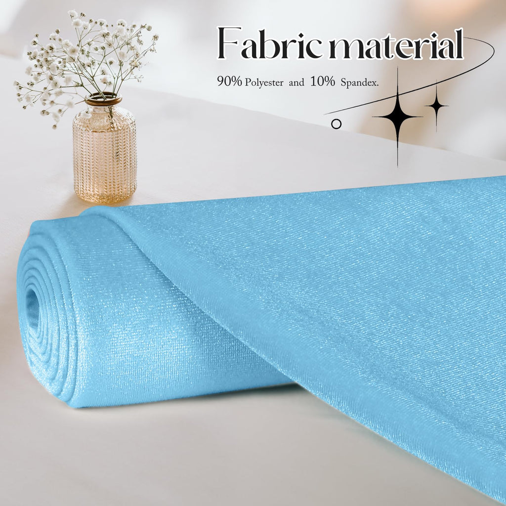 5 Yard Stretch Velvet Fabric, Baby Blue, 60 Inch Wide
