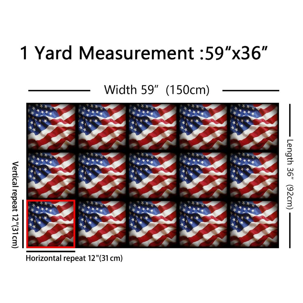 American Flag Fabric by The Yard, Geometric Stripe Indoor Fabric