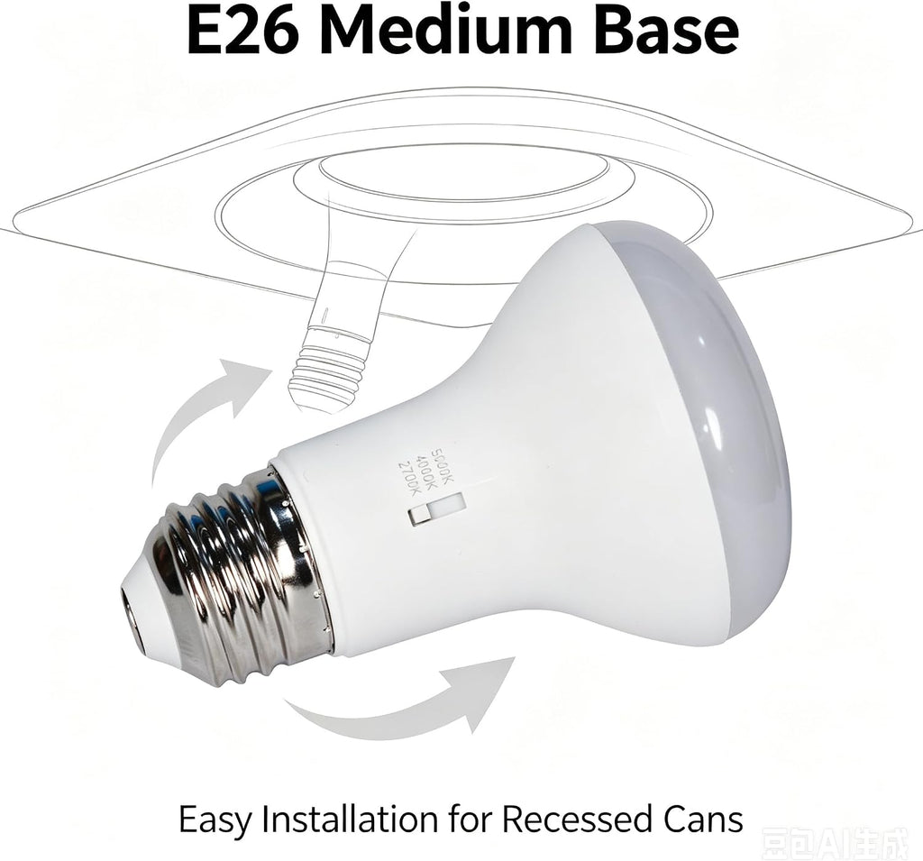 10 Pack 3CCT BR20 LED Bulb, Warm White 2700K LED Dimmable 4000K 5000K BR20 50 Watt 60W Replacement 8W Floodlight LED