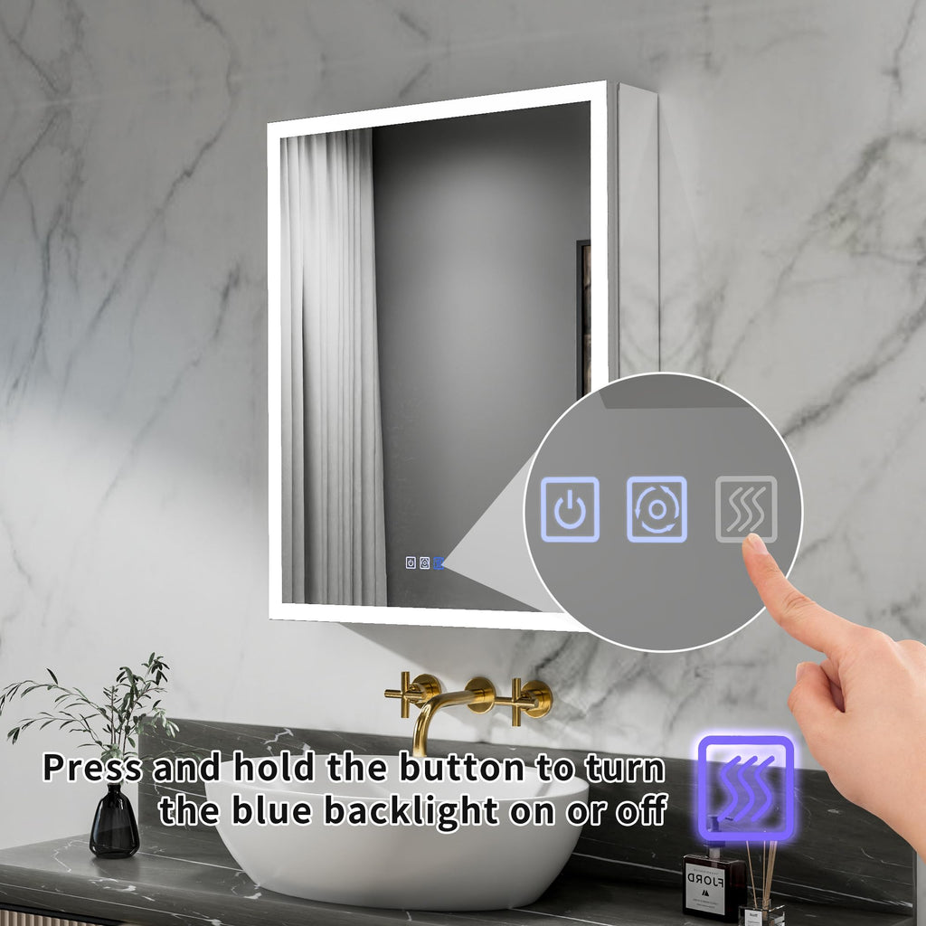 24" W x 30" H LED Lighted Bathroom Medicine Cabinet with Mirror