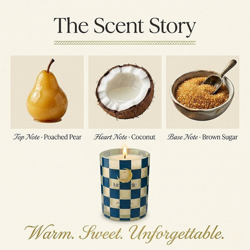 Pear Coconut & Brown Sugar Scented Candle, Soy Wax Candle, Luxury Aromatherapy Candle, Birthday Gift for Women - Set of 88