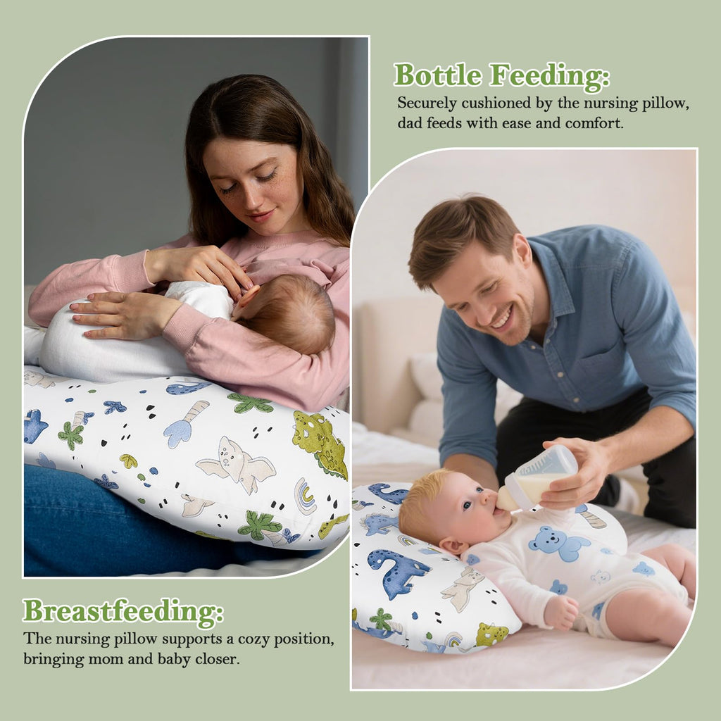 Nursing Pillow & Breastfeeding Pillow - Ergonomic C-Shape for Breastfeeding & Bottle Feeding, Standard Size