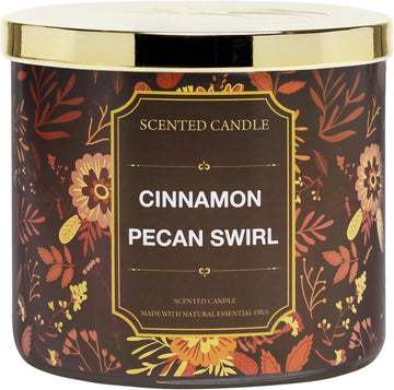 Fall Candles, Cinnamon Pecan Scented Candle,14oz 3 Wicks Soy Wax Candle - Set of 14