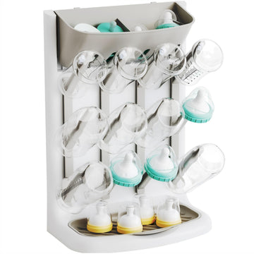 Larger Vertical Baby Bottle Drying Rack - BPA Free - Space Saving Feeding Bottles Drying Rack Holder