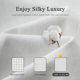 Luxury Feather Down Fiber Comforter King, Ultra-Soft Egyptian Cotton-Blend Fabric