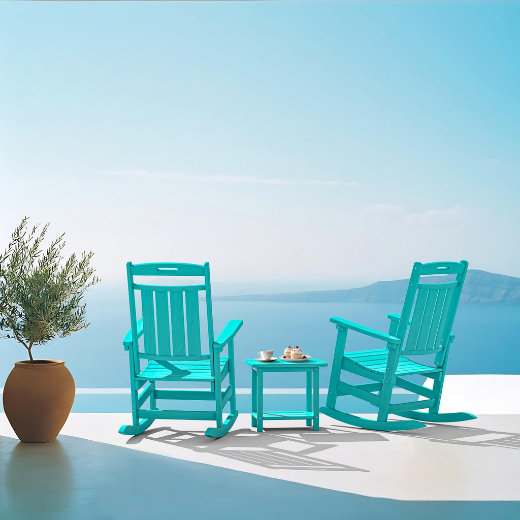 Oversized Outdoor Rocking Chair, All-Weather Patio Rocker, Aruba