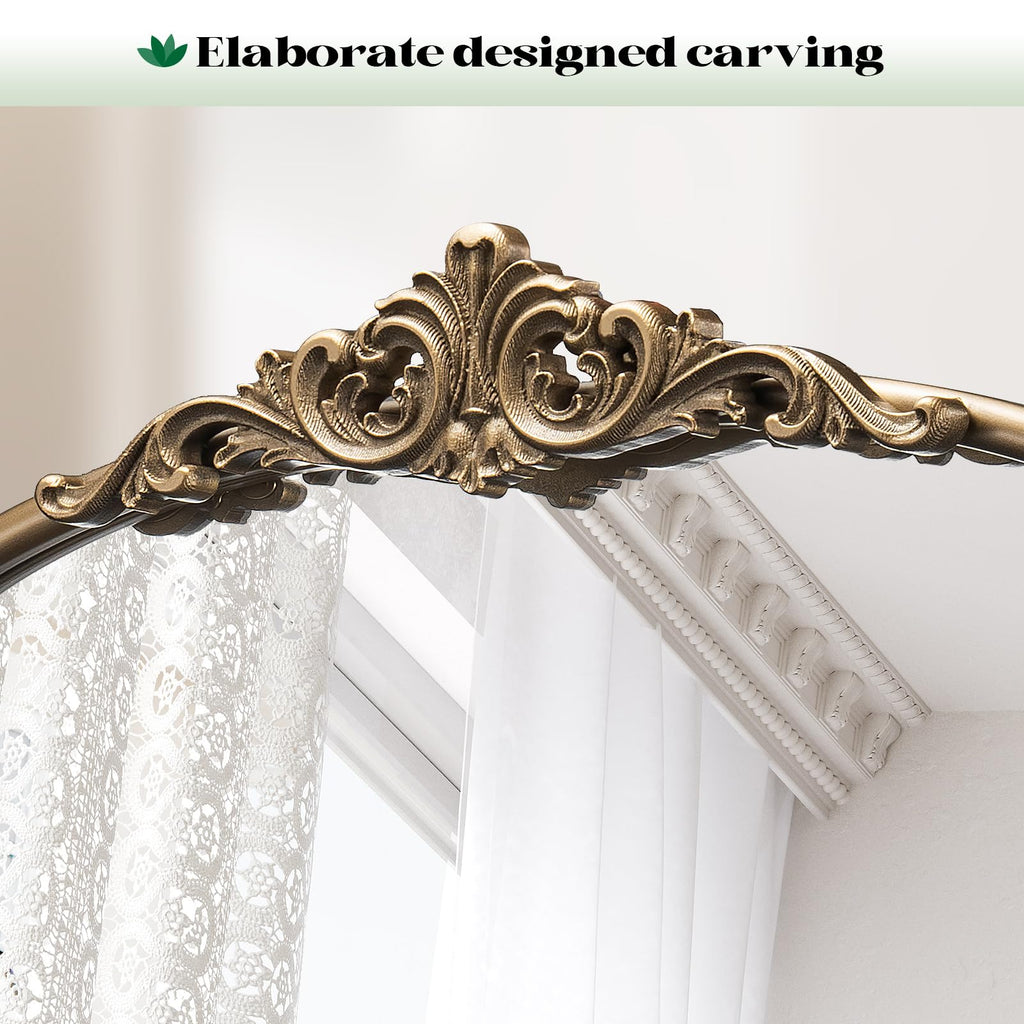 Vintage Gold Arched Wall Mirror, 30"x40" Antique Gold Mirror