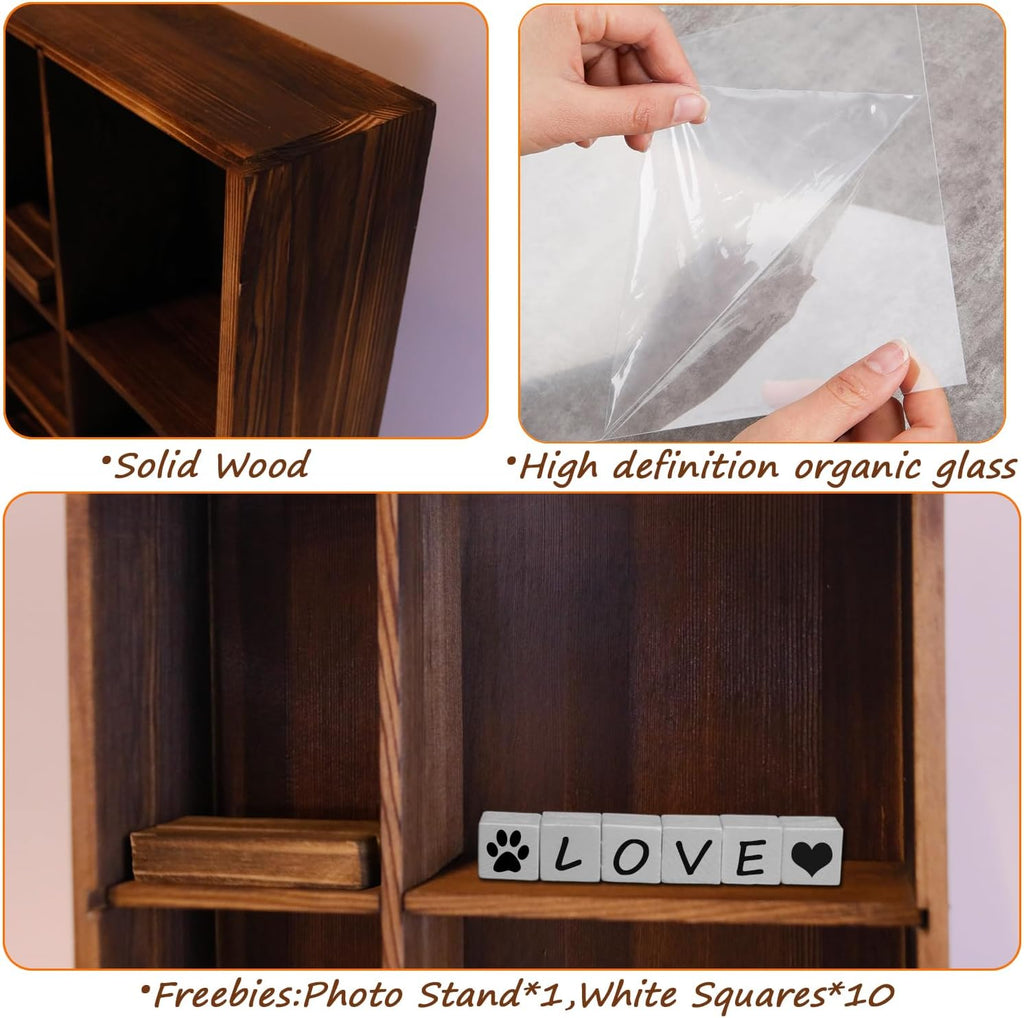 Solid Wood 11*14" Pet Memorial Shadow Box with Adjustable Shelves