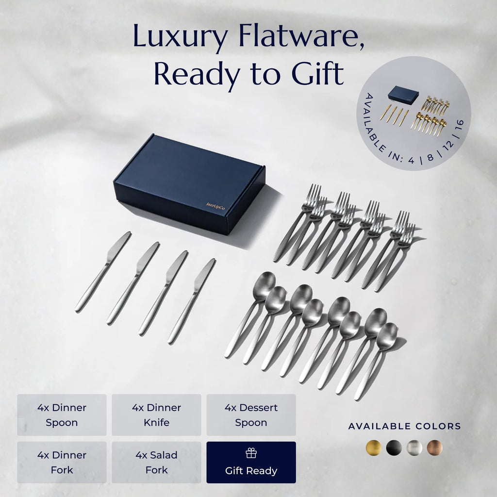 Tia 80-Piece Flatware Set, 18/10 Stainless Steel