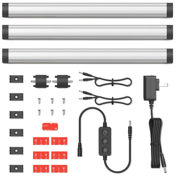 12-inch Plug-in LED Under Counter Lights, Soft White 3000K, Pack of 3