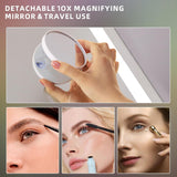 Vanity Mirror with Lights, 23" x 18" RGB Backlit + Front Lit Hollywood Makeup Mirror LED Strip with 3 Colors Modes