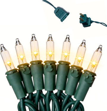 Clear Christmas String Lights 52ft 200 LED Warm White Outdoor String Lights