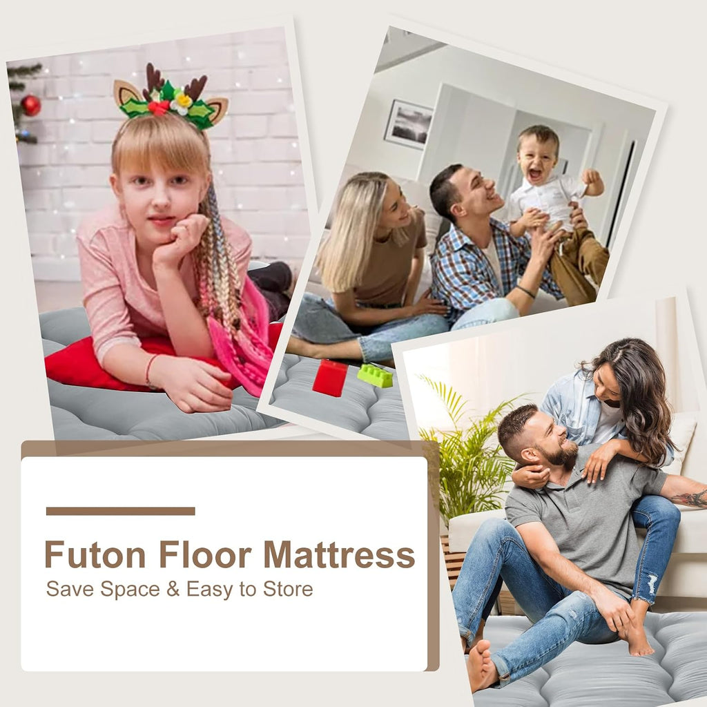 3" Japanese Floor Futon Mattress, Portable Tatami Sleeping Pad