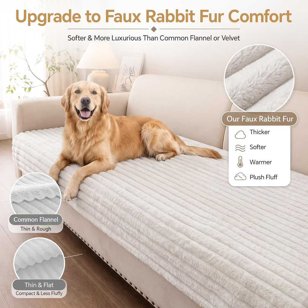 Waterproof Couch Cover for Dogs, Fuzzy Pet Couch Covers for Sofa