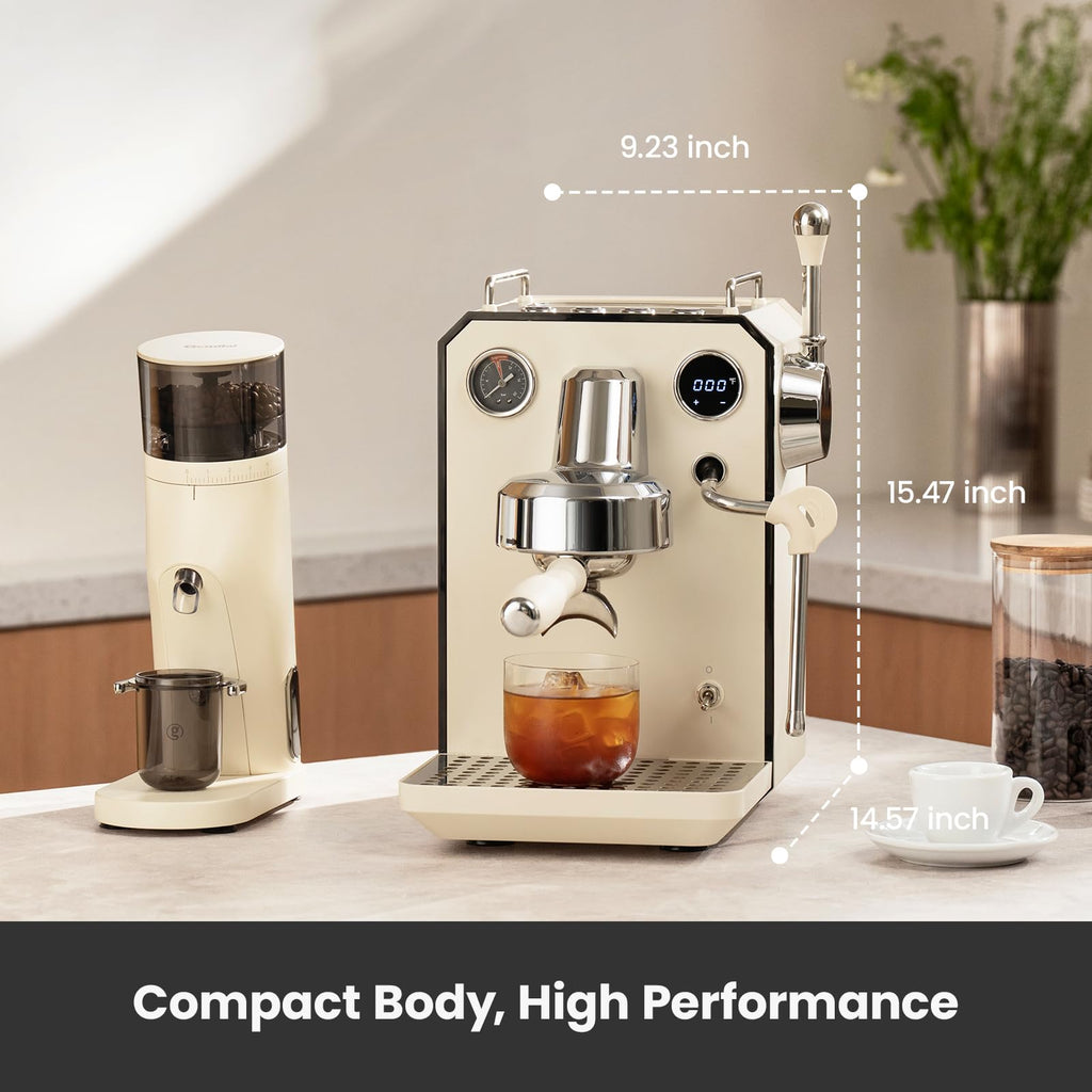 Espresso Machine, Cold & Hot Brew Espresso Maker with Dual PID Temperature Control, Dual Display, 15 Bar Pump
