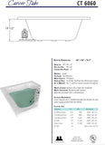 Tubs - CT6060 - Acrylic Fiberglass Soaking Classic Corner Bathtub - White Triangle Two Person Acrylic bath tubs for