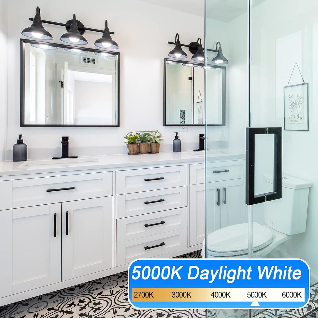 Bathroom Vanity Light Bulbs, 60W Equivalent, E26 Base, Daylight