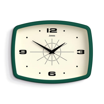 Movie wall Clock | Rectangular Retro Clock | 10" | Green