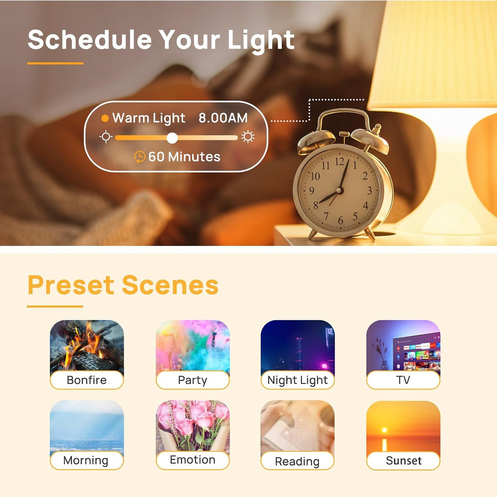 BR30 Smart Light Bulbs, WiFi Flood Light Bulbs Compatible with Alexa & Google Home, RGBTW Color Changing Light Bulb