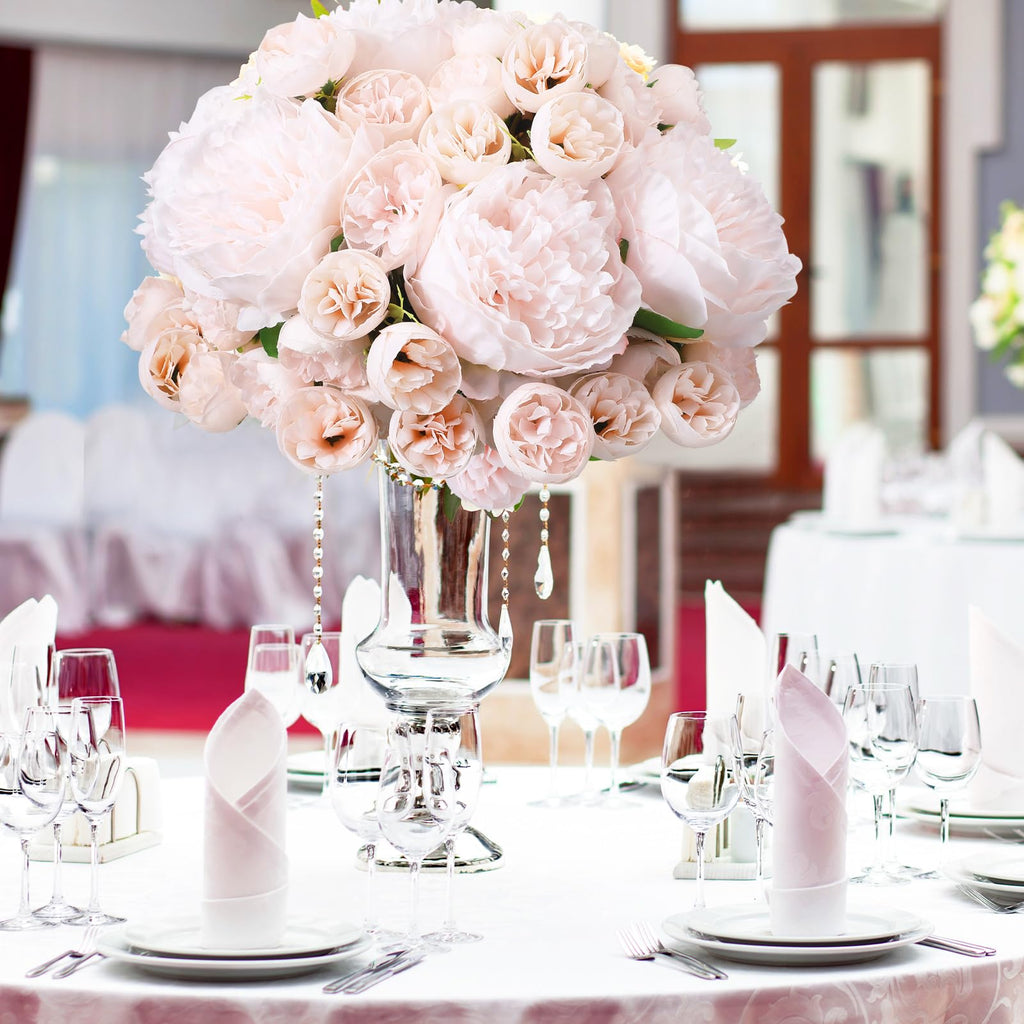 85 Pcs Pink Artificial Peonies Faux Silk Flowers Bulk