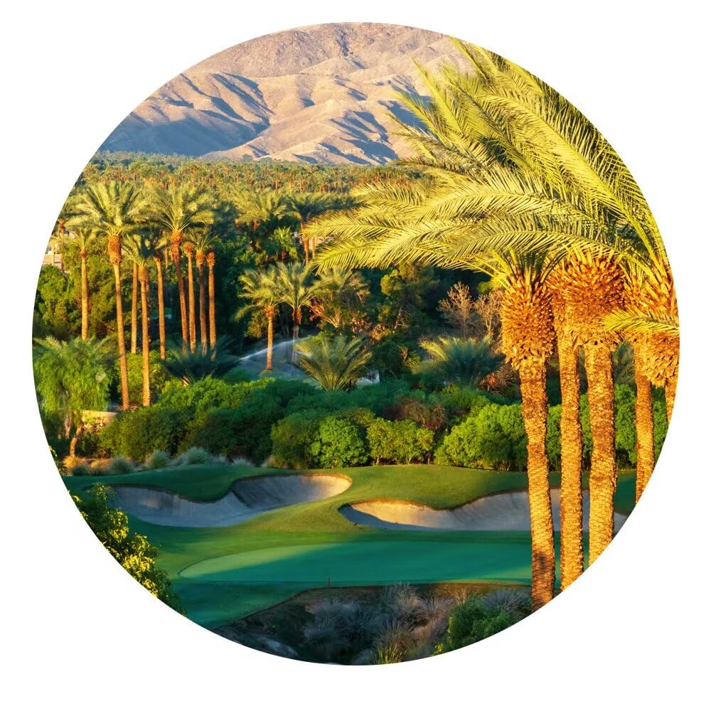 Palm Trees with Golf Course Canvas Wall Art Bedroom Bathroom Home Decorations Coachella Valley Mountain Picture Wall