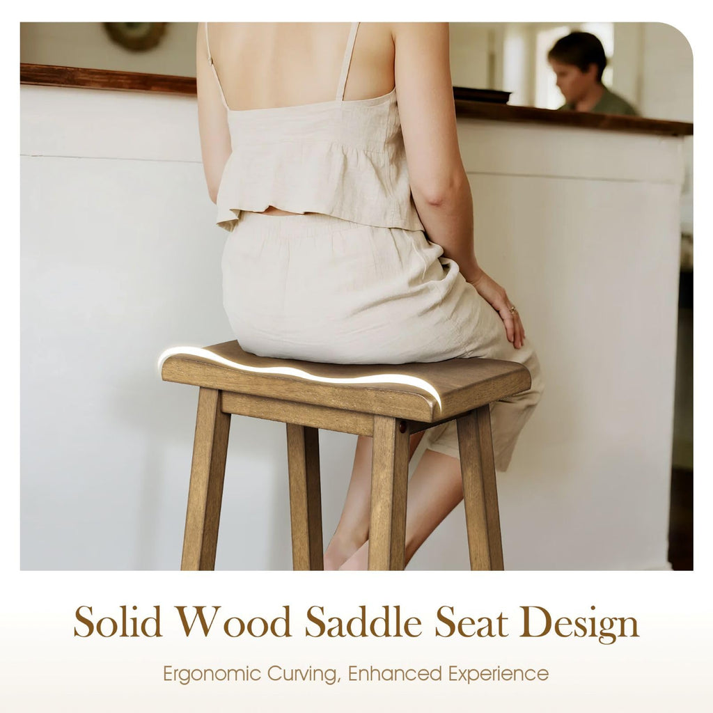 Solid Wood Counter Height Table and Chairs, Rustic Caramel