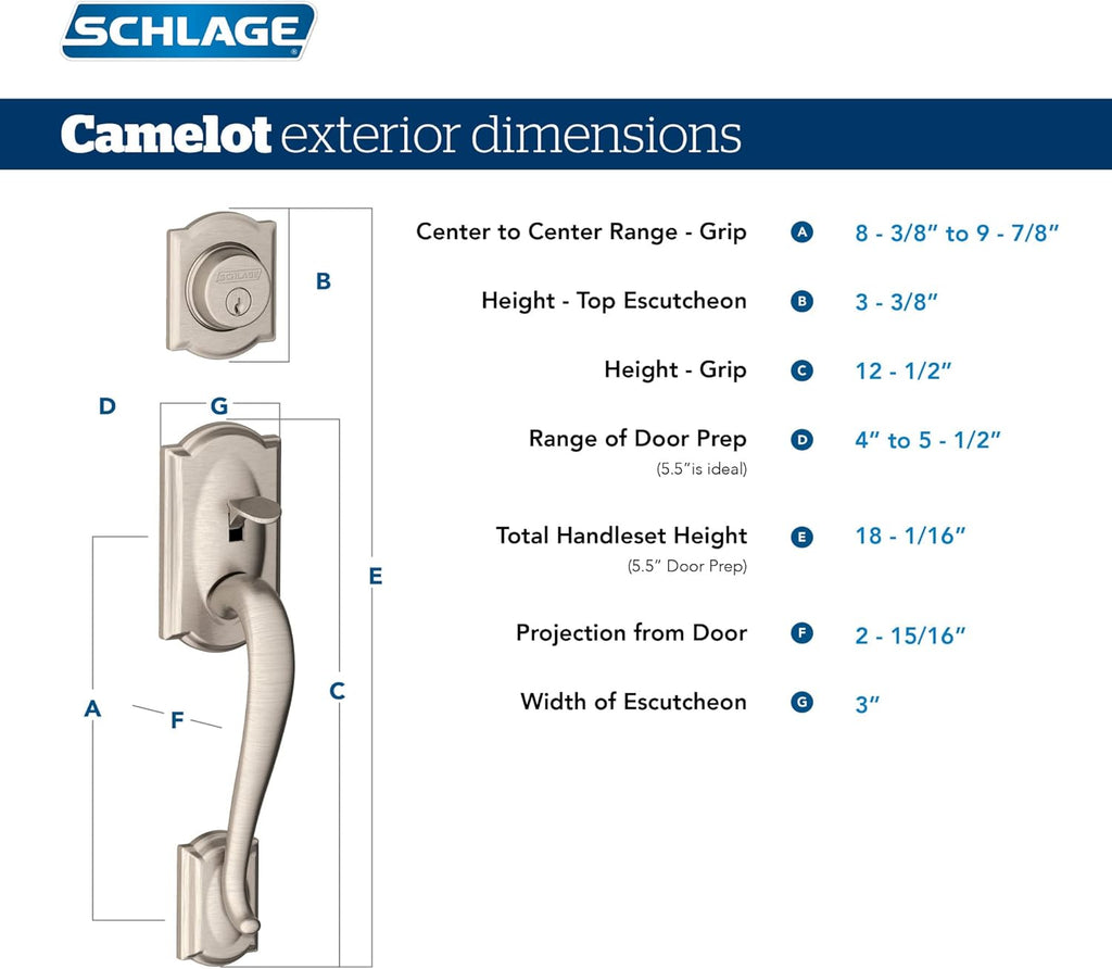F60 V CAM 716 ACC Camelot Front Entry Handleset with Accent Lever, Deadbolt Keyed 1 Side, Aged Bronze - Door Handleset