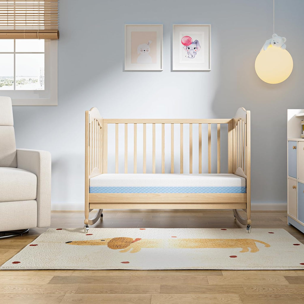 Mini Crib Mattress, 38x24x4 Inch Dual-Sided Gel Memory Foam Mattress | Breathable Premium Comfort for Baby, Removable