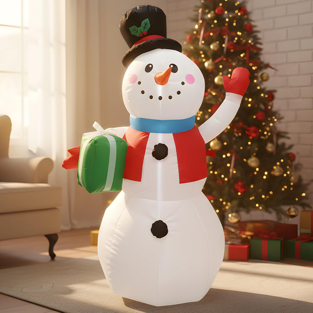 4FT Box Snowman Indoor and Outdoor Inflatable Decoration