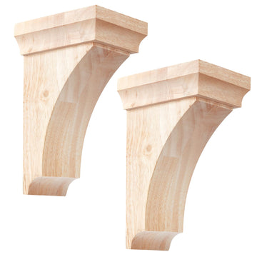 2 Pcs 3-1/2" x 3-3/4" x 6" Wood Corbels, Wooden Shelf Brackets