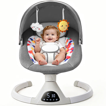 Baby Swings for Infants, Portable Electric Baby Swing with 5 Speeds, Remote Control, Bluetooth, 10 Preset Melodies