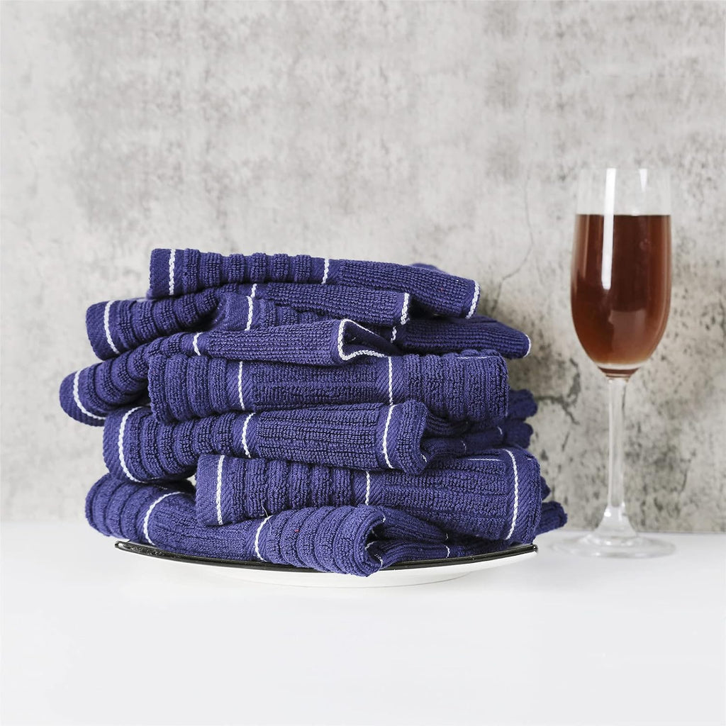 Kitchen Towels and Dishcloths Set, Four Dish Towels 16x26 Inches, Four Absorbent Dish Cloths for Washing Dishes 12x12