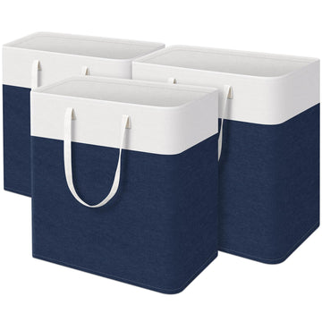 Laundry Basket 3-Pack, Laundry Hamper, 100L-Blue