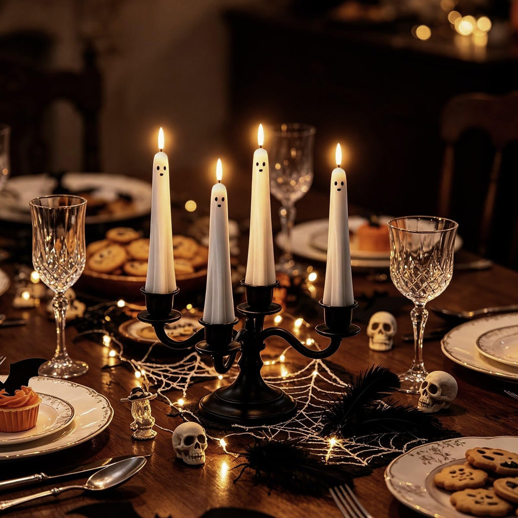 Ghost Flameless LED Taper Candles Battery Operated Remote Timer