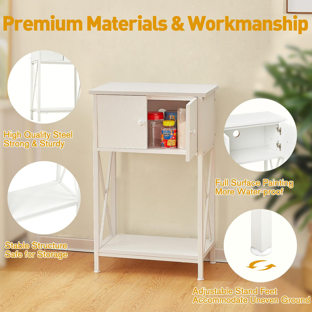 10 Gallon Fish Tank Stand with Cabinet, Double Aquarium Stand for 10 & 5 Gallon Fish Tank, Heavy Metal Stand with