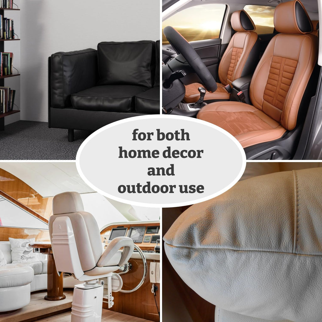 Faux Leather Fabric - Upholstery Fabric by the Yard - Waterproof Vinyl Fabric - PVC Leather Sheets for Upholstery