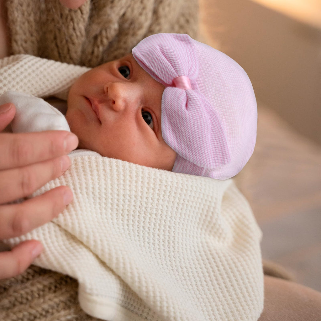 Newborn Baby Girl Hats Mittens and Baby Grip Socks Set Bows Caps Beanies Baby Non Slip Socks Cotton Gloves for
