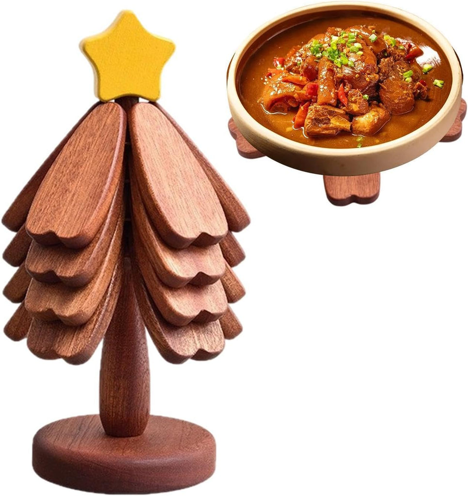Wooden Trivets for Hot Dishes, Wooden Tree Trivet Set