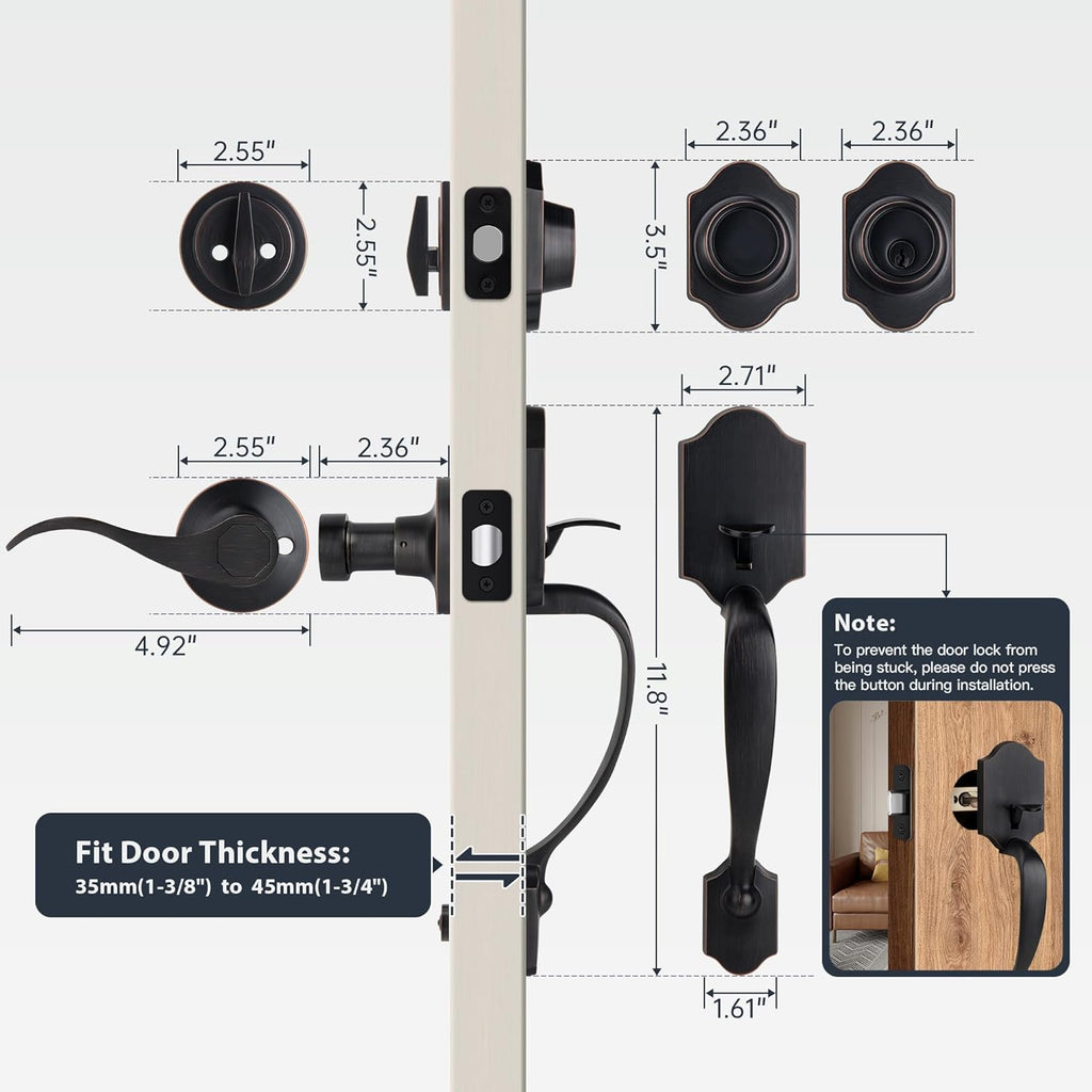 Double Front Door Handleset with Deadbolt