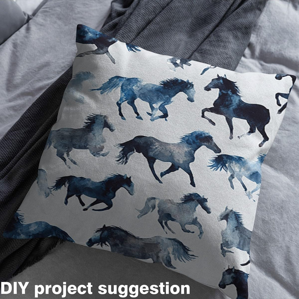 Abstract Horses Watercolor Fabric by The Yard 1 Yard Soft