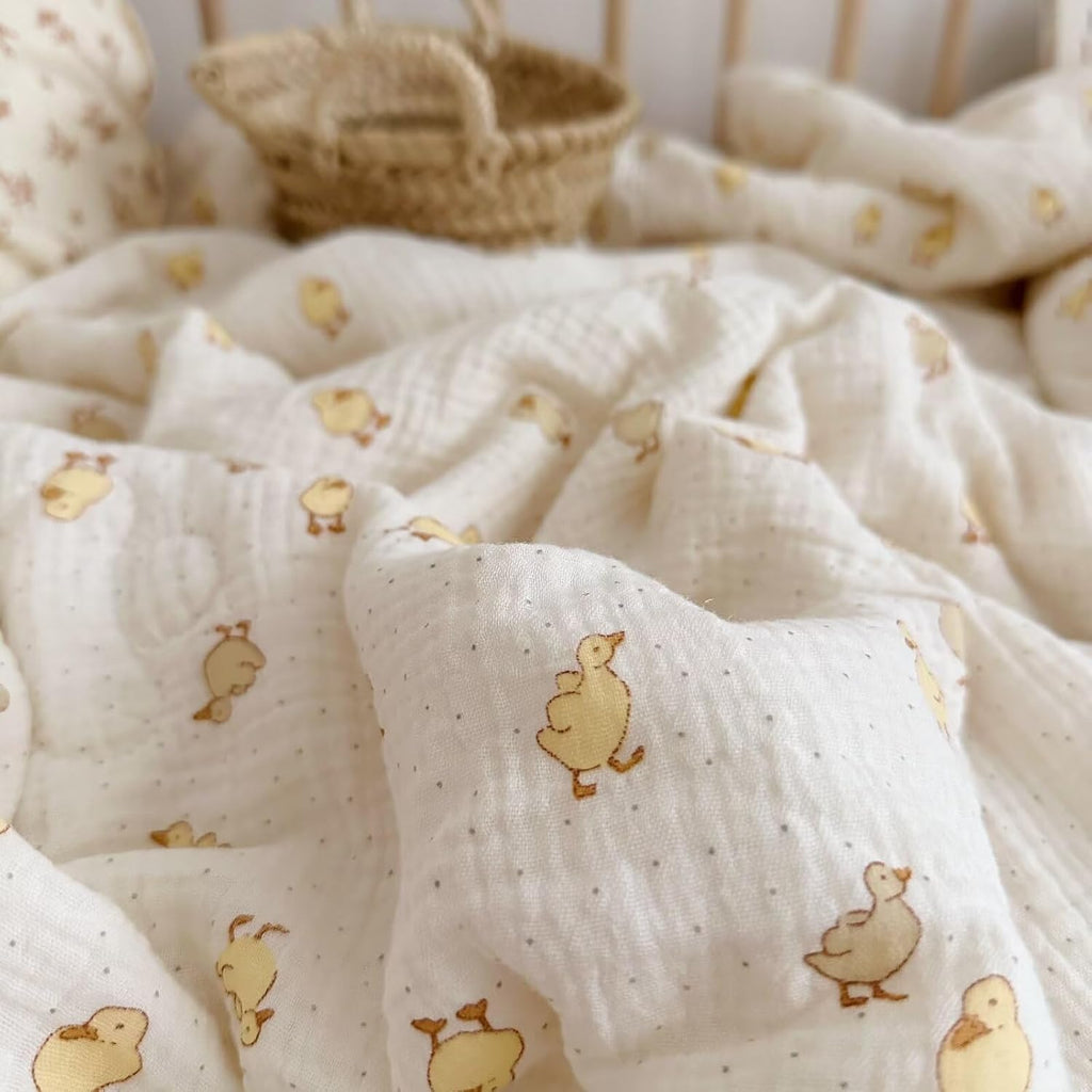Baby Toddler Muslin Blanket| Crib Baby Quilts| Cot Comforter| Nursery Bed Throw Blanket| Toddler Quilt Blanket | Soft