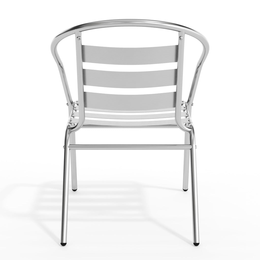 Commercial Aluminum Slat Back Indoor/Outdoor Stack Chair