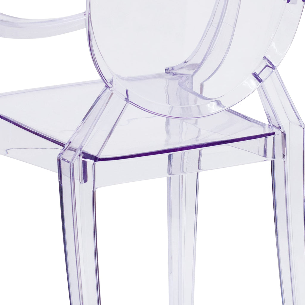 Ghost Chair with Arms, Transparent Crystal