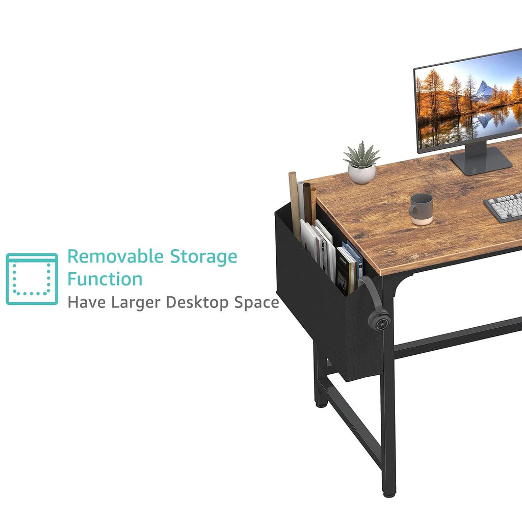 Computer Desk with Fabric Drawers, 47 Inch Desk for Small Space Home Office, Modern Simple Study Writing Table PC