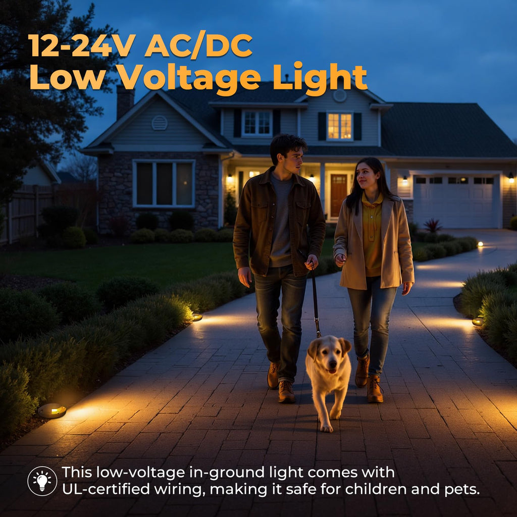 Brass Well Lights Outdoor 12V LED Low Voltage Landscape In Ground Light Waterproof Up Lighting Fixture, Bronze Accent