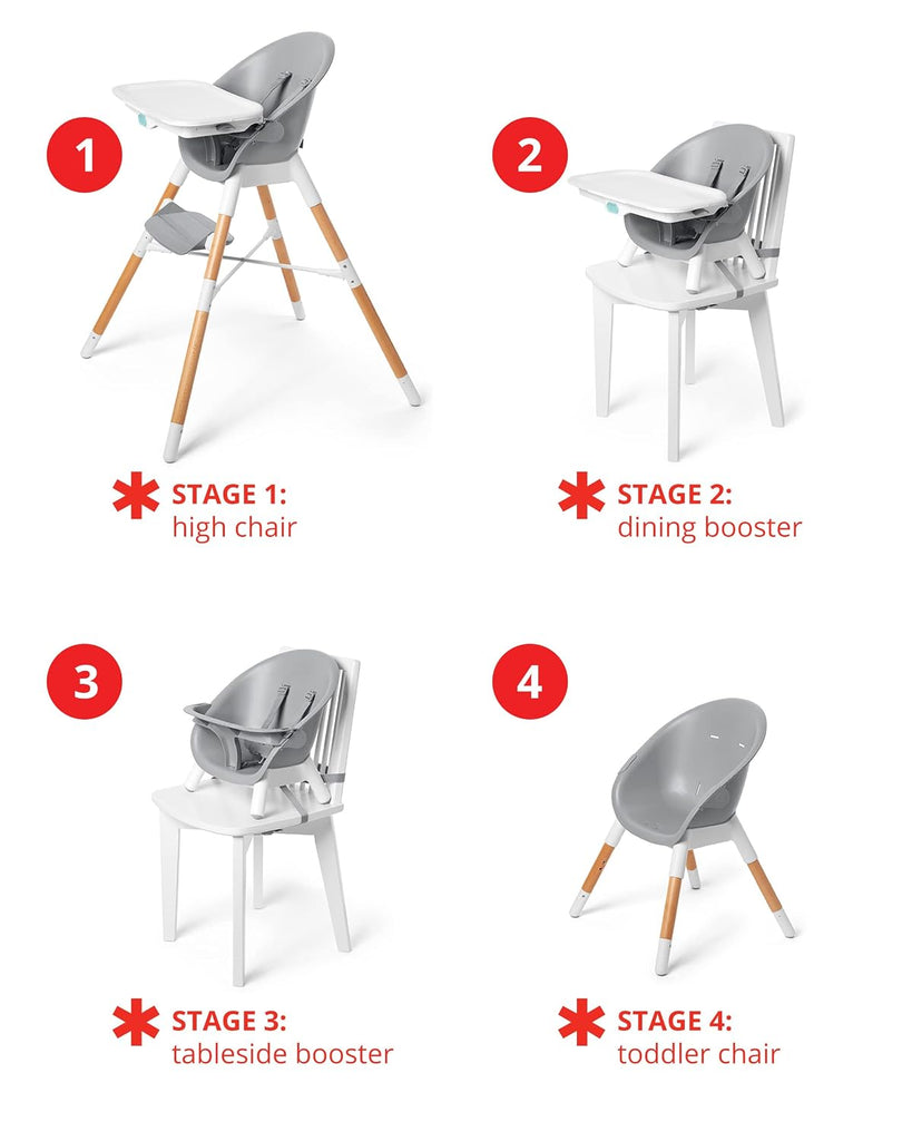 Baby High Chair 4 in 1 Convertible High Chair, EON, Slate Blue